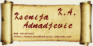 Ksenija Adnađević vizit kartica
